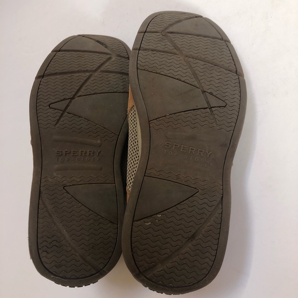 Kids Sperry top-sider Intrepid deck shoes size 3. Brown/tan in color. Leather - Picture 4 of 8